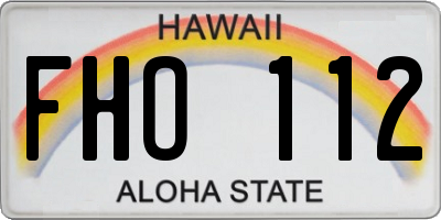 HI license plate FHO112