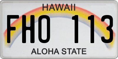 HI license plate FHO113
