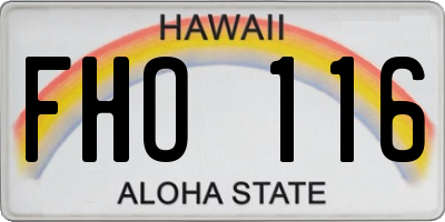 HI license plate FHO116