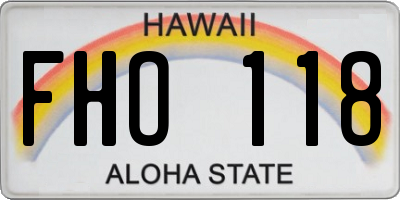 HI license plate FHO118