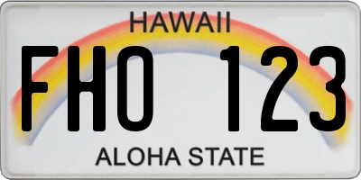 HI license plate FHO123