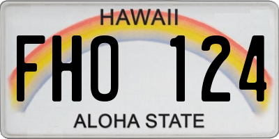 HI license plate FHO124