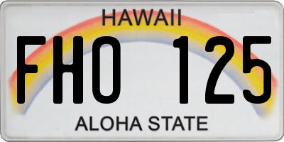 HI license plate FHO125