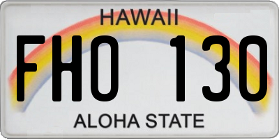 HI license plate FHO130