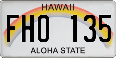 HI license plate FHO135
