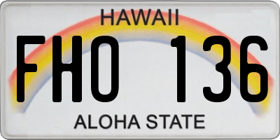 HI license plate FHO136