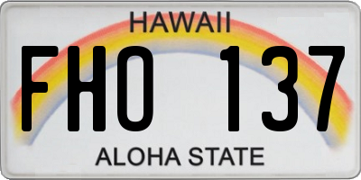 HI license plate FHO137