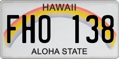 HI license plate FHO138