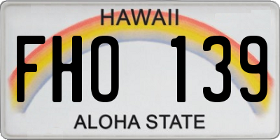 HI license plate FHO139