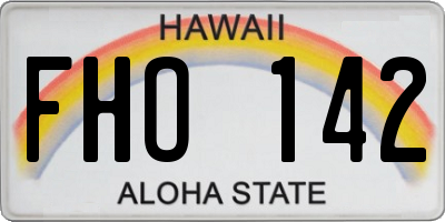 HI license plate FHO142
