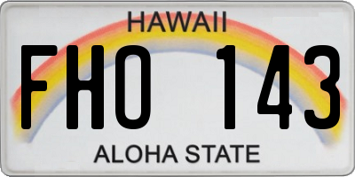 HI license plate FHO143