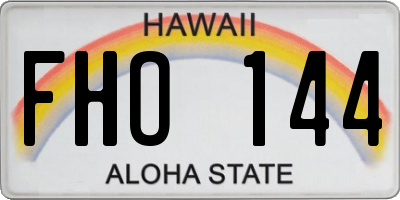HI license plate FHO144
