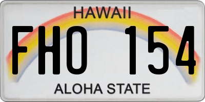 HI license plate FHO154