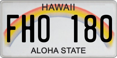 HI license plate FHO180
