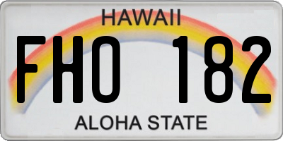 HI license plate FHO182