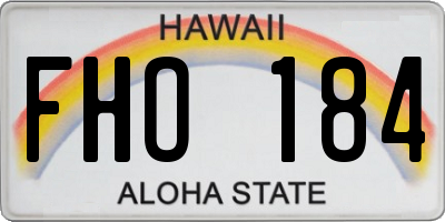 HI license plate FHO184