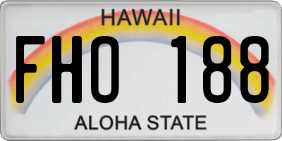 HI license plate FHO188