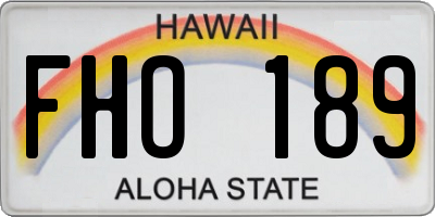 HI license plate FHO189