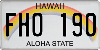 HI license plate FHO190