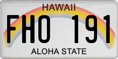 HI license plate FHO191