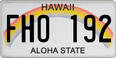 HI license plate FHO192