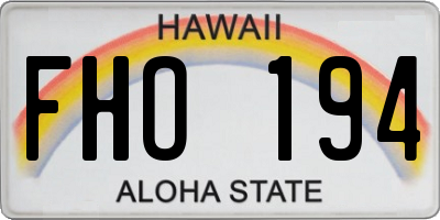 HI license plate FHO194