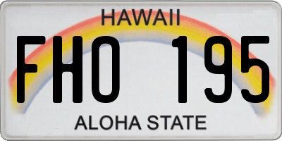 HI license plate FHO195