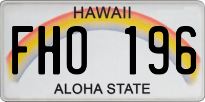 HI license plate FHO196