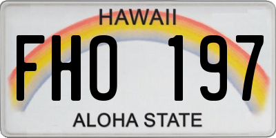 HI license plate FHO197