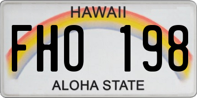 HI license plate FHO198