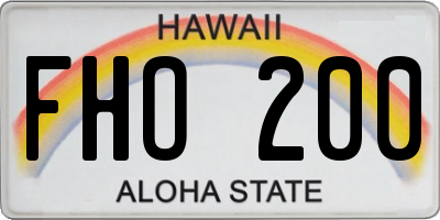 HI license plate FHO200