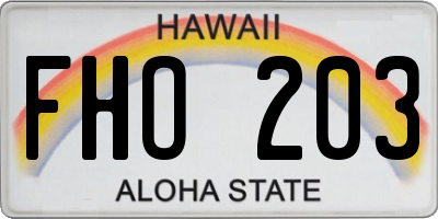HI license plate FHO203