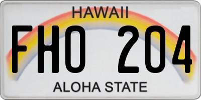 HI license plate FHO204