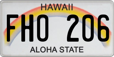 HI license plate FHO206