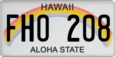 HI license plate FHO208