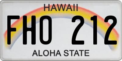 HI license plate FHO212