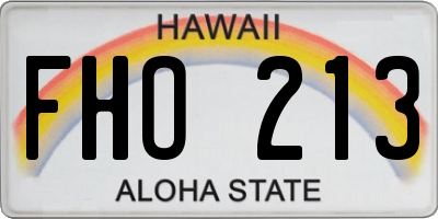 HI license plate FHO213