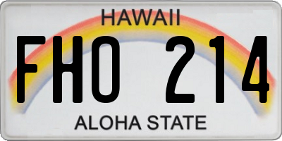 HI license plate FHO214