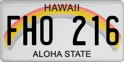 HI license plate FHO216