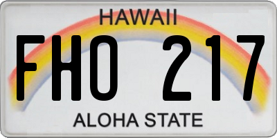 HI license plate FHO217