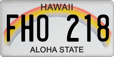 HI license plate FHO218