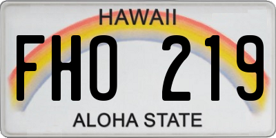 HI license plate FHO219