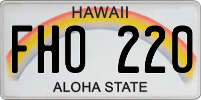 HI license plate FHO220