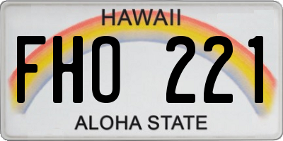 HI license plate FHO221