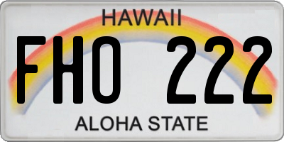 HI license plate FHO222