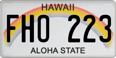 HI license plate FHO223