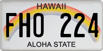 HI license plate FHO224