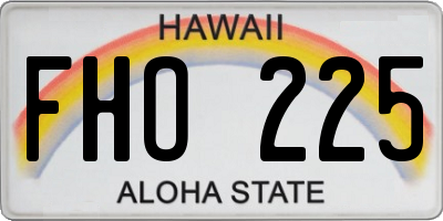HI license plate FHO225