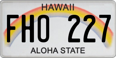 HI license plate FHO227