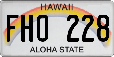 HI license plate FHO228